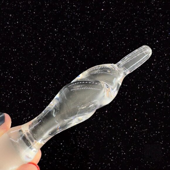 Clear Crystal Decanter Etched With Snail Swirl Stopper Hand Made In Portugal VTG - Picture 10 of 16